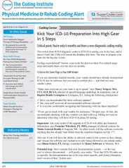 Physical Medicine & Rehab Coding Alert Magazine Subscription